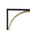 35” Harley Eclectic Styling Black & Gold Metal Wall Mirror with 9 Enclosed Circled Mirrors