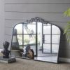 40” Large Arch Classic Design Mirror with Baroque Inspired Frame and Custom Protected Inlaid Glass