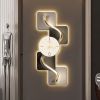 39.4" Large Silent Wall Clock with Built-In LED Light and Modern Abstract Geometric Design
