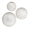 Set of 3, Distressed White Floral Carved Wood Wall Decor in 3 Different Sizes