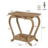 2-Tier Narrow End Side Table with Storage Shelves