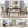 6 Piece Kitchen Dining Set with 1 Wooden Rectangular Table, 4 Upholstered Chairs & Matching Upholstered Bench