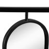 36” Black Square Metal Frame, 4 Long Oval Shaped Mirrors with Adjustable Swivels for Each Mirror