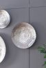 Set of 3, Silver Textured Oversized Disc Wall Decor in Stainless Steel and 3 Different Sizes