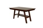 Dark Walnut Finish Rectangle Dining Table with Open Bottom Shelf