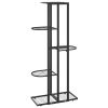 38.6" 5 Tier Floor Flower Stand with Black Powder Coated Metal and Protective Foot Pads