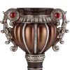 17.5" Bronze Delicata Urn Shaped Decorative Vase with Silver Accents