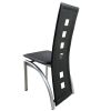 4 Piece Long Backrest Square Hollow Black Dining Chairs
