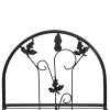 3 Layer Black Iron Plant Rack with Leaf Decorated Design and Anti-Tip Safety Attachment