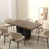 Extendable Dining Room Table with Black Pedestal Base, Rectangular Shape and Seats 4-10 People