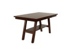 Dark Walnut Finish Rectangle Dining Table with Open Bottom Shelf