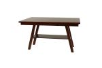 Dark Walnut Finish Rectangle Dining Table with Open Bottom Shelf