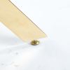Dining Table with Square Clear Tempered Glass and Gold Cross Metal Legs