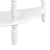 Retro Circular Curved Half-Moon Milk White Console Table with Cloud Design Top and Open Bottom Shelf