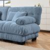Luxury Modular Sectional Chenille Sofa Couch with Convertible Ottoman, Oversized L Shaped Cloud Couch and Matching Pillows