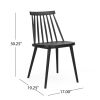 Set of 2, Black Farmhouse Spindle Back Dining Chairs