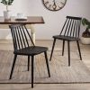 Set of 2, Black Farmhouse Spindle Back Dining Chairs
