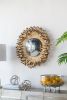 27" Gold Finished Sunburst Silhouette Design Wall Mirror