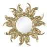 37" Sunburst Metal Decorative Mirror with Gold Finish