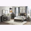 Lively Black & Gold Nightstand with 2 Drawers, Glitter Detail Trimming & Glitter Drawer Handles