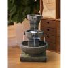 16” Indoor-Outdoor Water Fountain with LED Light and Waterfall Design