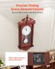 23.62” Grandfather Vintage Pendulum Wall Clock with Silent Quartz Movement and Handcrafted Design
