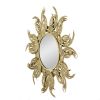 37" Sunburst Metal Decorative Mirror with Gold Finish