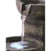 16” Indoor-Outdoor Water Fountain with LED Light and Waterfall Design