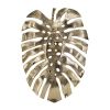 24” Gold Monstera Leaf Wall Décor with Decorative Tabletop or Display Plate Options