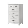 Cassini 31" White Chest with 5 Drawers and Black Drawer Handles