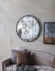 31.5” Industrial Design Decorative Round Lark Theodor Wall Mirror with Black Metal Frame