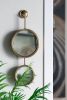 2 Circle Mirrors for Wall Decor with Dual-Circle Design and Gold Iron Frame