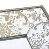 24" x 15" Antique Silver Rectangle Wall Mirror or Mirrored Display Tray with Floral Accents Design