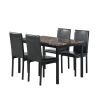 5 Piece Metal Dinette Set with Faux Marble Table Top, 1 Table & 4 Chairs and Metal Legs & Apron