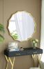 40" Round Sunburst Wall Mirror with Gold Finish