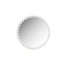 27” Round White Beaded Wall Mirror with Metal Frame
