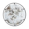 31.5” Industrial Design Decorative Round Lark Theodor Wall Mirror with Black Metal Frame