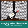 64” 6 Tier Corner Storage Cabinet Stand with Charging Stations, Built-In Wine Glass Rack and Iron Mesh Bottom Door