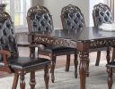 Classic Brown Dining Table with Handcrafted Antique Carving Designs and 2 Leaves