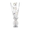 Ultra-Modern Bell Flower Collection Table Lamp with Floral Arrangement & Vase Design, LED Night Light and Chrome Finish Metal Base