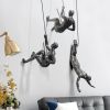 Industrial 3 Piece Climbing Men Resin Wall Decor with Multi Hanging Options and Detailed Handcrafted Design