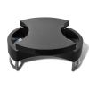 Black Waveform Design Coffee Table with Adjustable Shape Features, High Gloss Finish and Stainless Steel Legs
