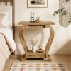 2-Tier Narrow End Side Table with Storage Shelves
