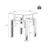 Set of 2, Modern Square End Tables with Clear Tempered Glass, Bottom Shelf and Iron Tube Support Frame