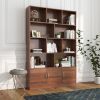 70.87" Tall Bookshelf with 10 Cubes, 3 Bottom Doors, 2 Bottom Storage Cabinets and 4-Tier Open Shelves for Storage or Display