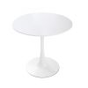 5 Piece White Modern Dining Set, 31.5” Round Dining Table and 4 Upholstered Boucle Chairs
