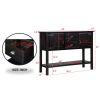 48'' Solid Wood Sideboard Console Table with 2 Drawers and 2 Cabinets and Open Bottom Shelf