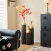 Set of 3, Tall Black and Gold Metal Vase Set in Three Different Sizes