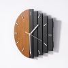 11.8" Rustic Abstract Wood Wall Clock with Multi Hanging Options and Adjustable Splicing Shape Design