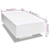Rectangular White Coffee Table with High Gloss Finish and Sturdy Base